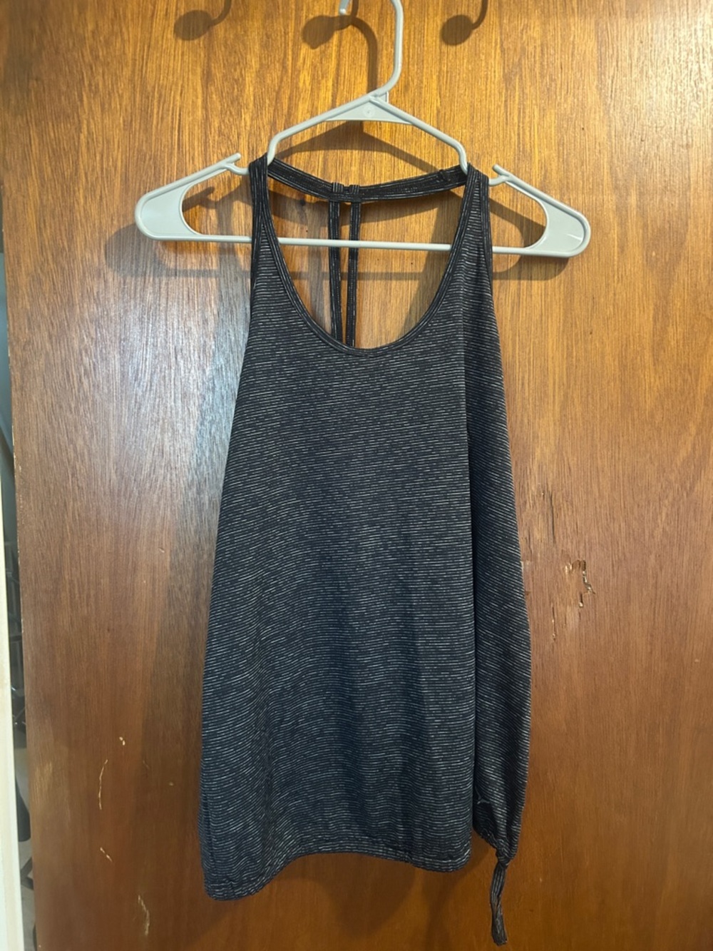 Old Navy Black & Charcoal Striped Racerback Tank